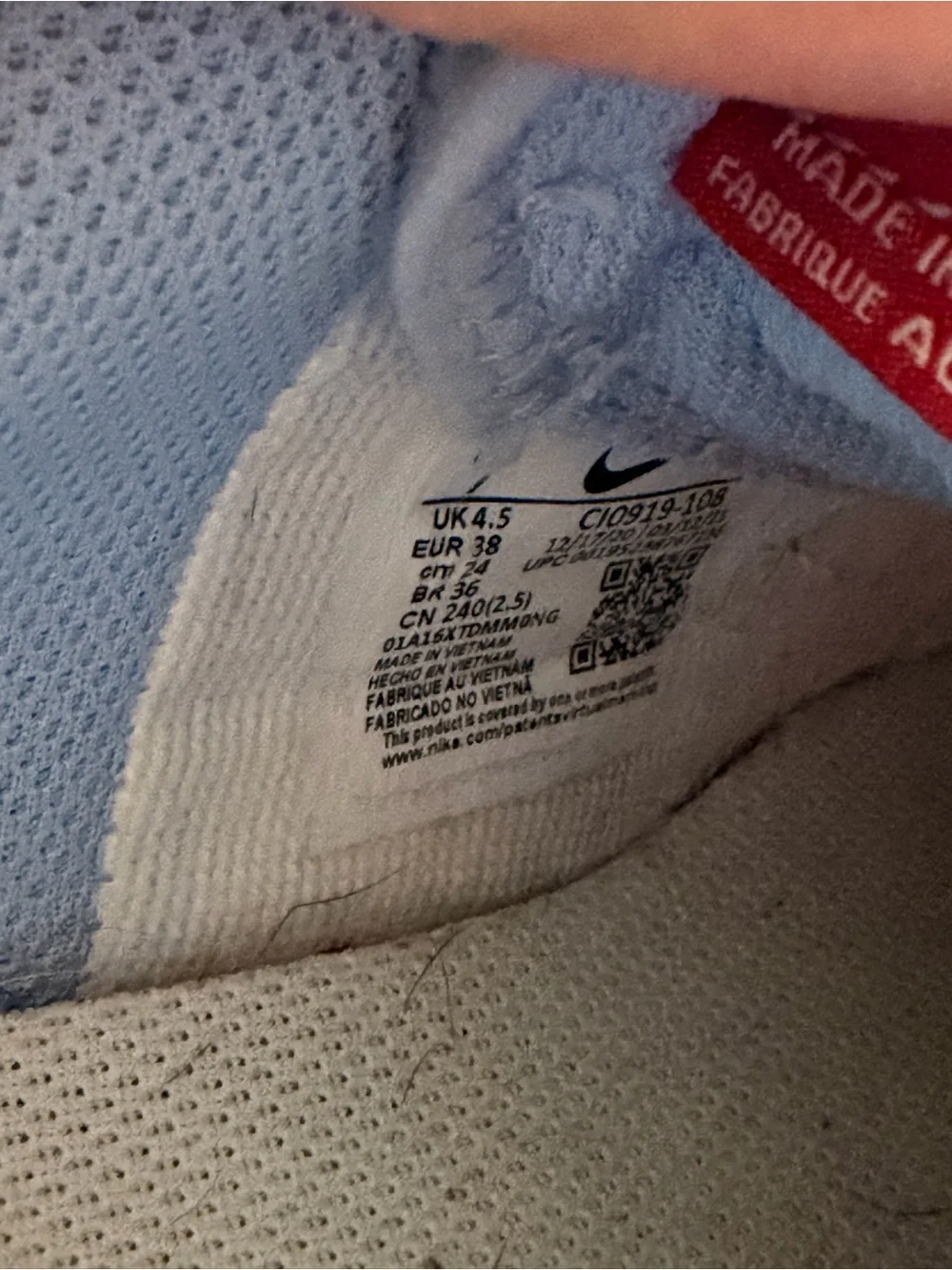 Nike Kids White and Red Air Force 1 Sneakers